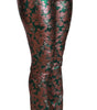 Dolce & Gabbana Green Bronze Leaf Tights Skinny Pants