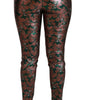 Dolce & Gabbana Green Bronze Leaf Tights Skinny Pants