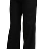 Dolce & Gabbana Black Wide Leg Flared Trouser Cashmere Pants