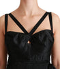 Dolce & Gabbana Black Stretch Satin Jacquard Mini Dress