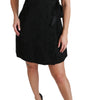 Dolce & Gabbana Black Stretch Satin Jacquard Mini Dress