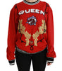 Dolce & Gabbana Red Queen Sequined Love Pullover Sweater