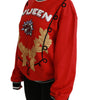 Dolce & Gabbana Red Queen Sequined Love Pullover Sweater