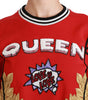 Dolce & Gabbana Red Queen Sequined Love Pullover Sweater