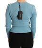 Dolce & Gabbana Blue Wool Queen Heart Pullover Sweater