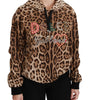 Dolce & Gabbana Brown Hooded Studded Ayers Leopard Sweater