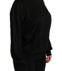 Dolce & Gabbana Black Cotton Crewneck Pullover Sweater