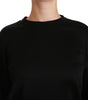 Dolce & Gabbana Black Cotton Crewneck Pullover Sweater