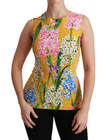 Chemisier ras du cou sans manches à fleurs Sunshine de Dolce &amp; Gabbana