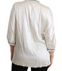 Dolce & Gabbana Beige 3/4 Sleeve Shirt Blouse Silk Top
