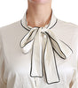 Dolce & Gabbana Beige 3/4 Sleeve Shirt Blouse Silk Top