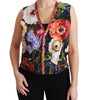 Dolce & Gabbana Multicolor Floral Sleeveless Waistcoat Top Vest