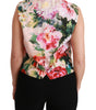 Dolce & Gabbana Multicolor Floral Sleeveless Waistcoat Top Vest