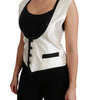 Dolce & Gabbana White Waistcoat Slim Vest Silk Top