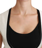 Dolce & Gabbana White Waistcoat Slim Vest Silk Top