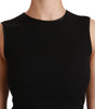 Dolce & Gabbana Black Fit Flare Wool Stretch Sheath Dress