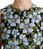 Dolce & Gabbana Blue Floral Brocade Gown Shift Dress