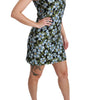 Dolce & Gabbana Blue Floral Brocade Gown Shift Dress