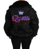 Dolce & Gabbana Black Queen Crown Sequined Bomber Jacket