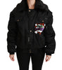 Dolce & Gabbana Black Queen Crown Sequined Bomber Jacket