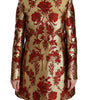 Dolce & Gabbana Red Gold Floral Brocade Cape Coat Jacket