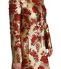 Dolce & Gabbana Red Gold Floral Brocade Cape Coat Jacket
