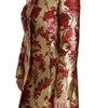 Dolce & Gabbana Red Gold Floral Brocade Cape Coat Jacket