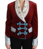 Dolce & Gabbana Opulent Red Baroque Detail Blazer
