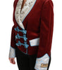 Dolce & Gabbana Opulent Red Baroque Detail Blazer