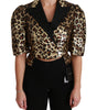 Dolce & Gabbana Blazer Gold Leopard Sequined Jacket
