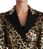 Dolce & Gabbana Blazer Gold Leopard Sequined Jacket