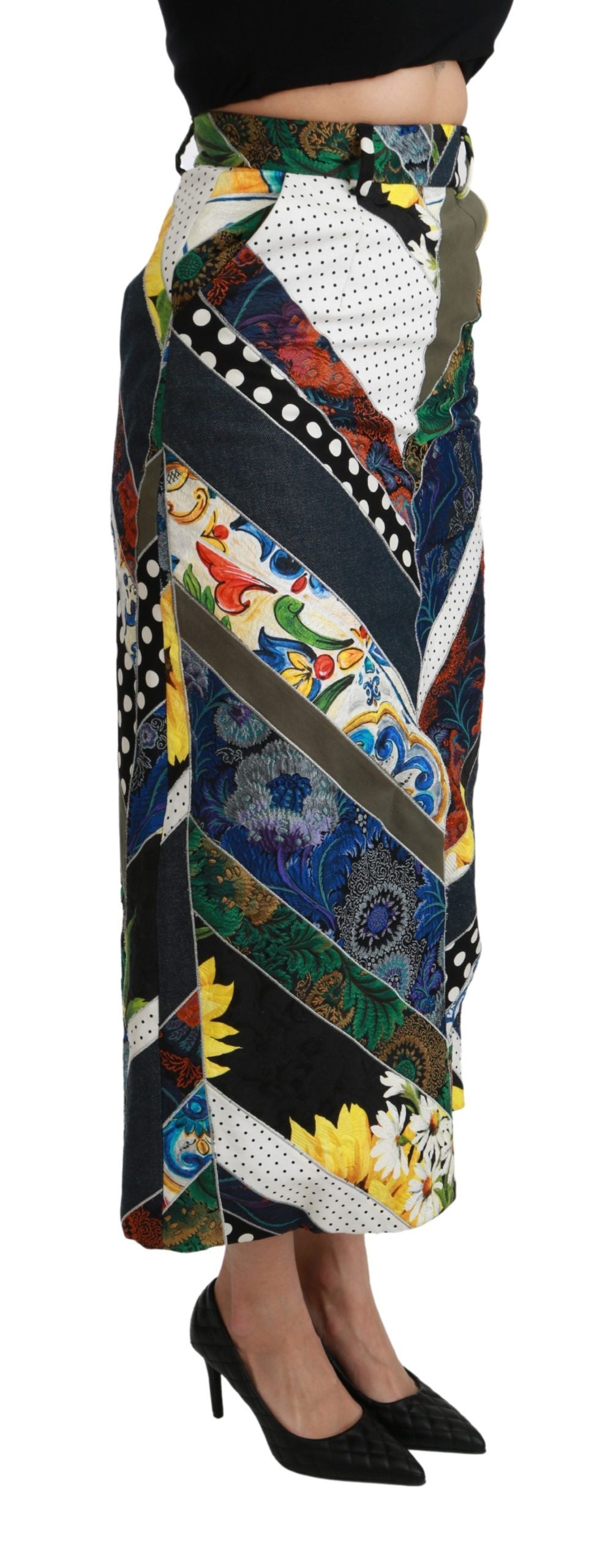 Dolce &amp; Gabbana Elegant Geometric Print High-Waist Skirt