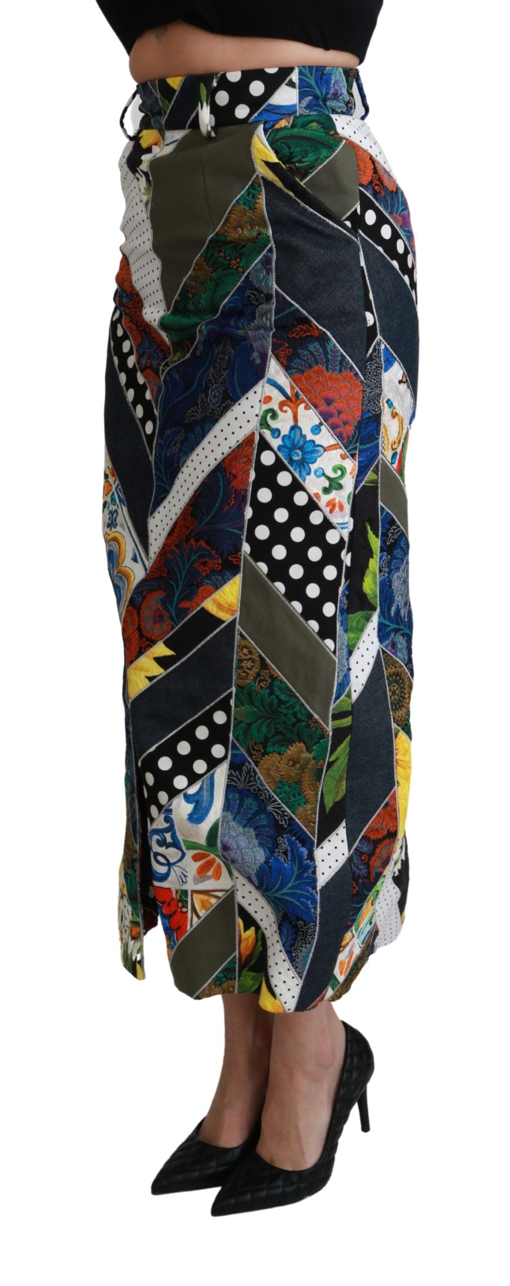 Dolce &amp; Gabbana Elegant Geometric Print High-Waist Skirt