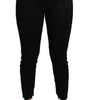 Dolce & Gabbana Black Lace Skinny High Waist Cotton Pants
