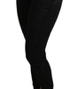 Dolce & Gabbana Black Lace Skinny High Waist Cotton Pants