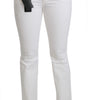 Dolce & Gabbana White Heart Flared Stretch Cotton Pants