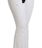 Dolce & Gabbana White Heart Flared Stretch Cotton Pants