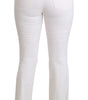 Dolce & Gabbana White Heart Flared Stretch Cotton Pants