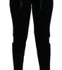 Dolce & Gabbana Blue Corduroy Mid Waist Skinny Pants Jeans