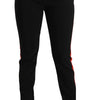 Dolce & Gabbana Black Skinny Stretch Fox Head Cotton Pants