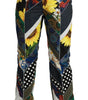 Dolce & Gabbana Multicolor Print High Waist Straight Pants