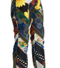 Dolce & Gabbana Multicolor Print High Waist Straight Pants