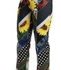 Dolce & Gabbana Multicolor Print High Waist Straight Pants