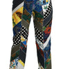 Dolce & Gabbana Multicolor Print High Waist Straight Pants