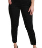Dolce & Gabbana Black Brocade Skinny High Waist Pants