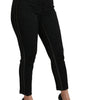 Dolce & Gabbana Black Brocade Skinny High Waist Pants