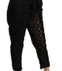 Dolce & Gabbana Black Floral Lace Tapered High Waist Pants