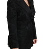 Dolce & Gabbana Black Crown Double Breasted Coat Jacket