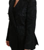 Dolce & Gabbana Black Crown Double Breasted Coat Jacket