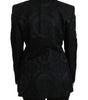 Dolce & Gabbana Black Crown Double Breasted Coat Jacket